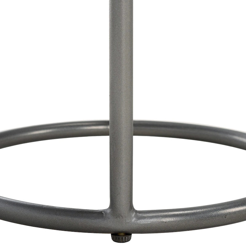 2-Tier Marble Round Top Drink Table with Gunmetal Base
