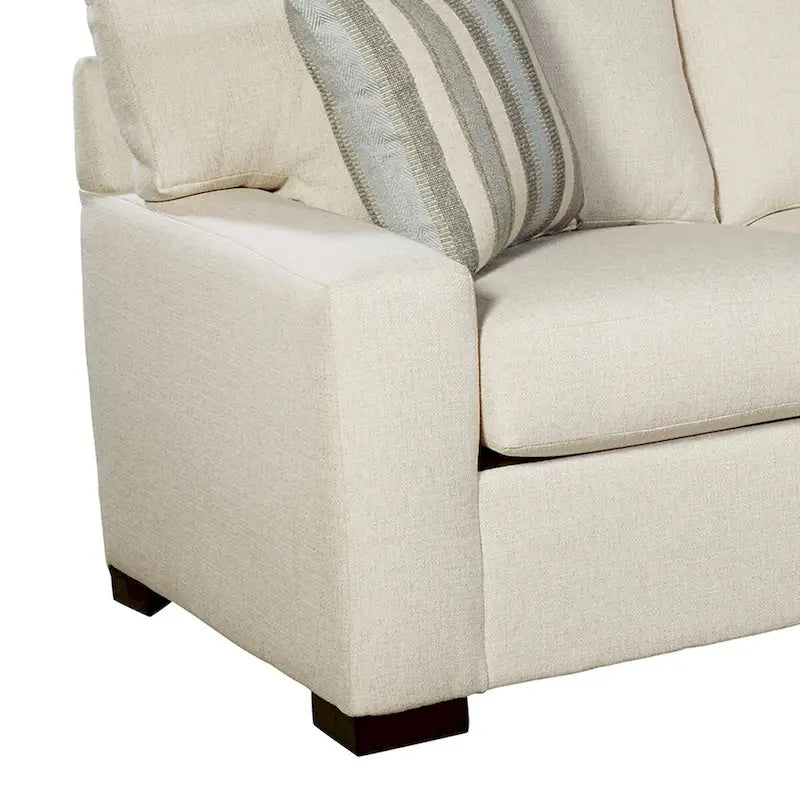 Cream Sectional Sofa Bed with Queen Gel Memory Foam Mattress