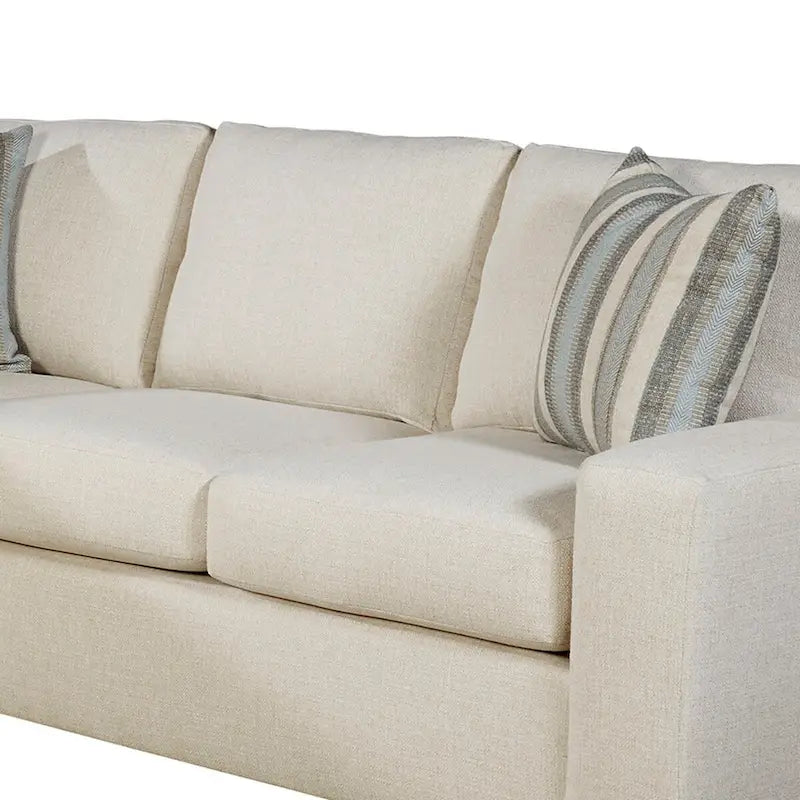 Cream Sectional Sofa Bed with Queen Gel Memory Foam Mattress