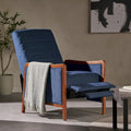 Mid-Century Modern Fabric Channel Stitch Pushback Recliner Chair