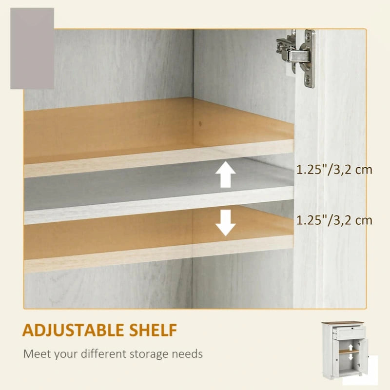Landhaus-Akzentschrank mit Scheunentüren, Doppeltüren und Schublade, Weiß