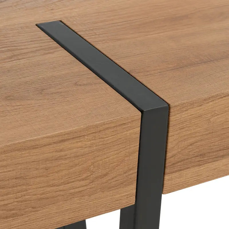 Mid-Century Industrial Rustic Dining Table, 59 x 35 x 30 Inches