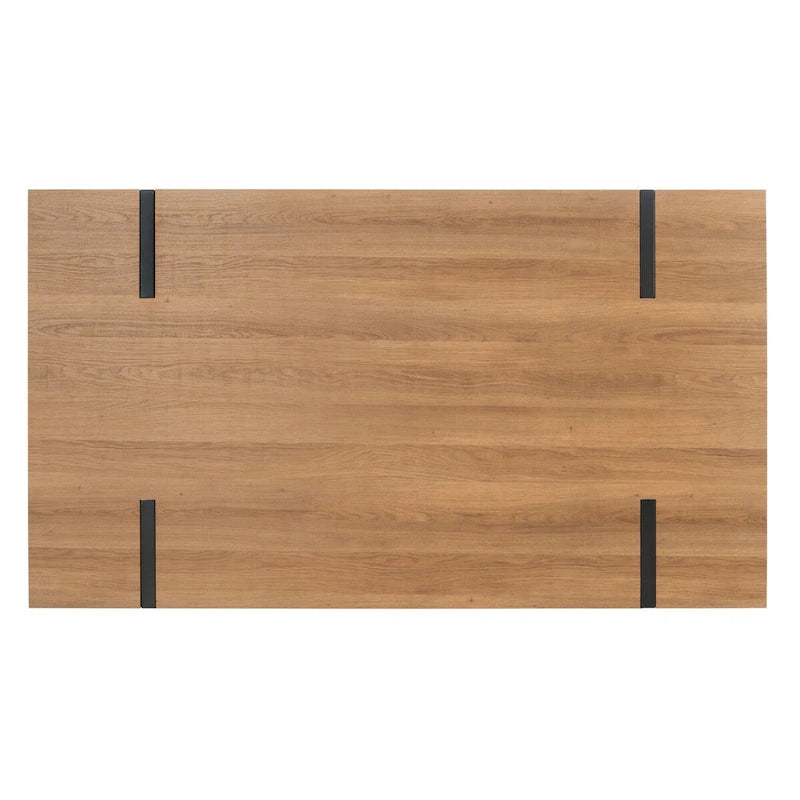 Mid-Century Industrial Rustic Dining Table, 59 x 35 x 30 Inches