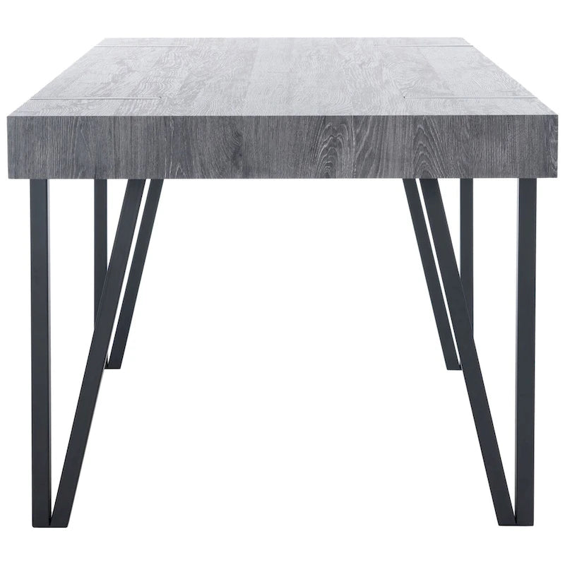 Mid-Century Industrial Rustic Dining Table, 59 x 35 x 30 Inches